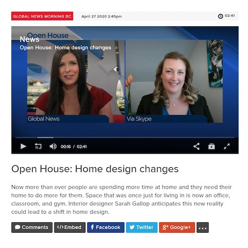 Global News - Open House; Home Design Changes