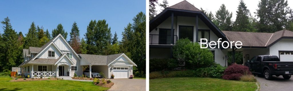 Epic before and after renovation photos of a Langley home