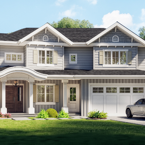 Architectural rendering of first step code 5 home built in Burnaby bc